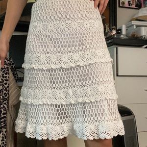 Karen Millen white ruffle skirt